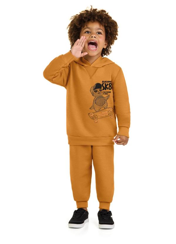 Conjunto Menino Blusão e Calça Marrom
