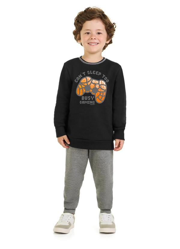 Conjunto Menino Blusão e Calça Preto