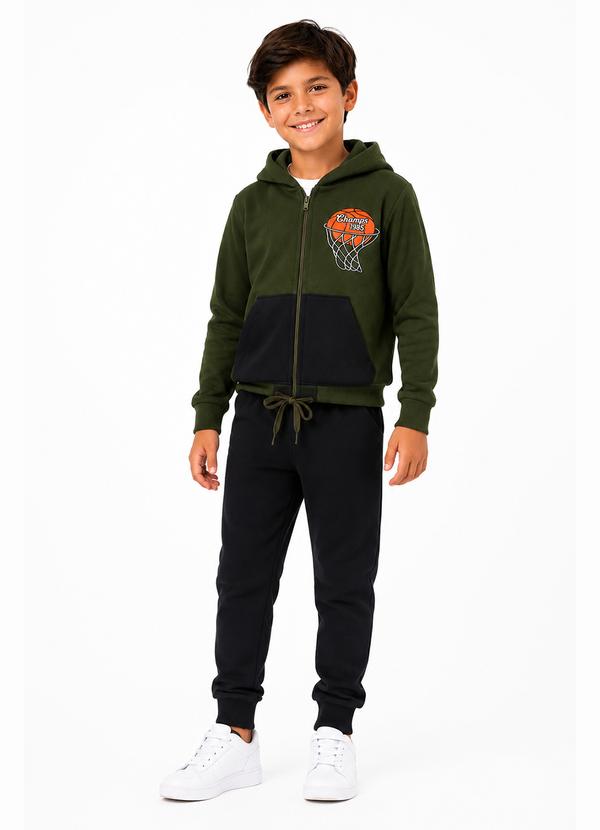 Conjunto Menino Champs 1985 Verde Militar