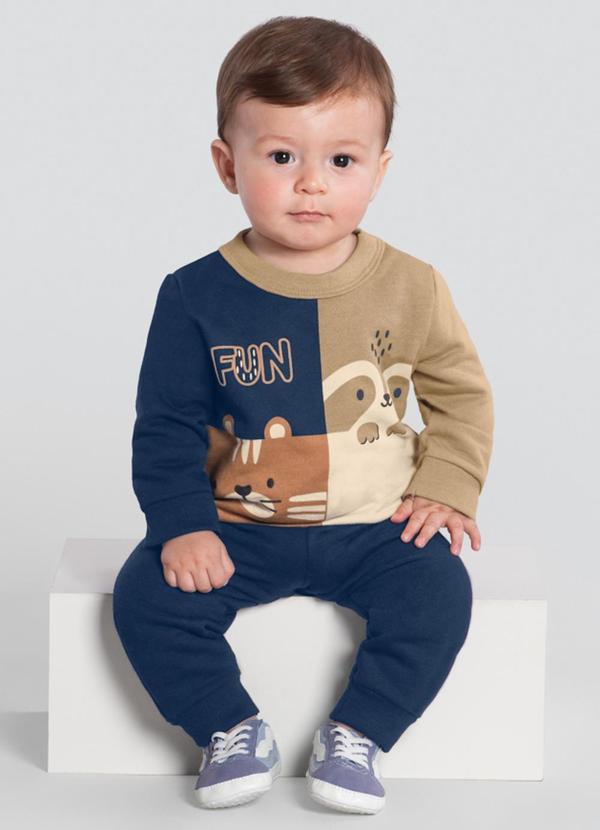 Vista 2 Conjunto Menino de Bichinhos Azul Brandili Brandili