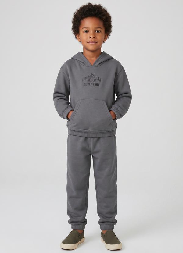 Conjunto Menino de Blusão e Calça Cinza