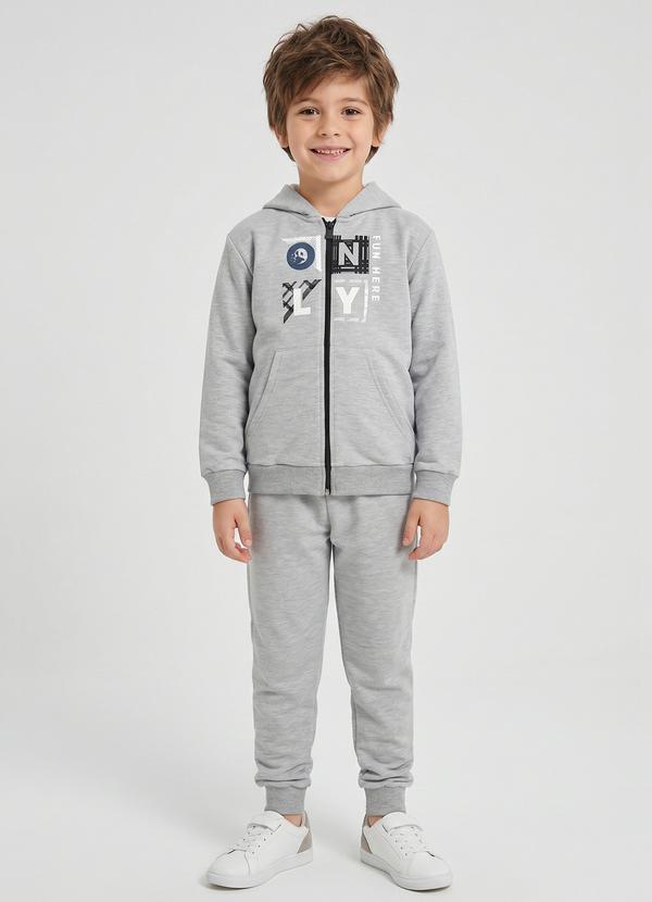 Conjunto Menino de Jaqueta e Calça Cinza