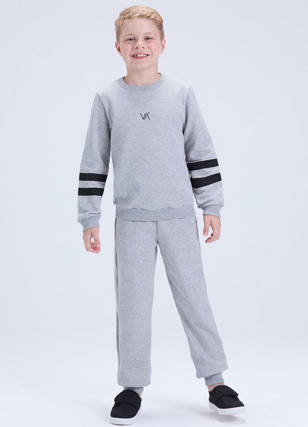 Conjunto Menino de Moletom com Detalhes Mescla