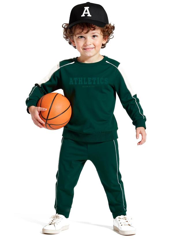 Conjunto Menino em Moletom Felpado Verde