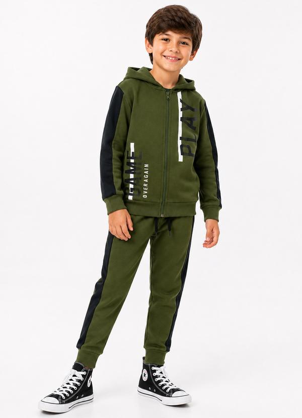 Conjunto Menino Inverno Game Over Verde Militar