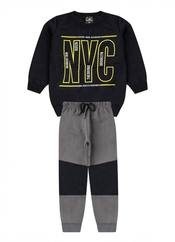 Conjunto Menino Inverno Nyc Kangulu Preto