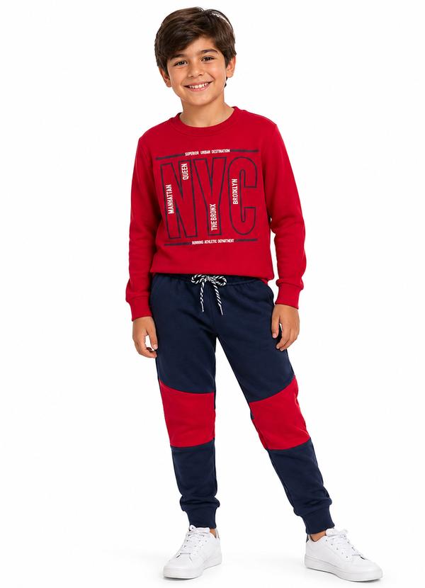 Conjunto Menino Inverno Nyc Kangulu Vermelho