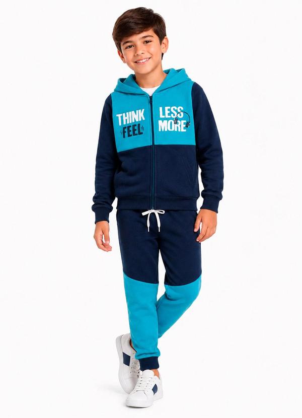 Conjunto Menino Inverno Think Less Azul Cobalto