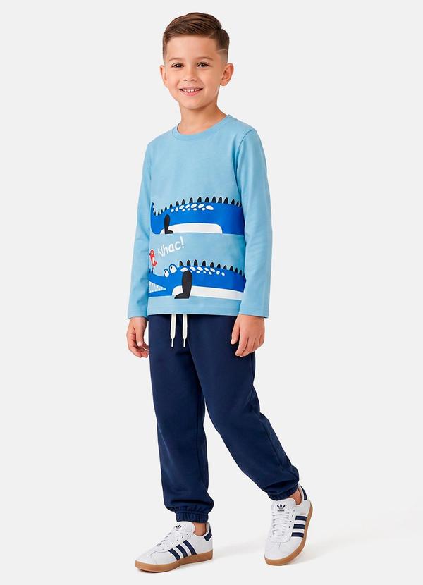 Conjunto Menino Meia Estação Crocodilo Azul Bebê