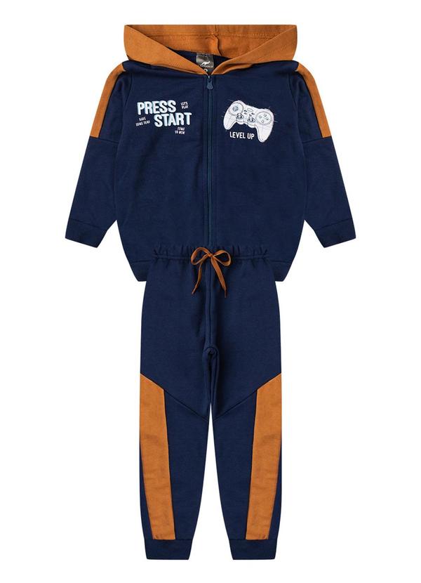 Conjunto Menino Press Start Azul Marinho
