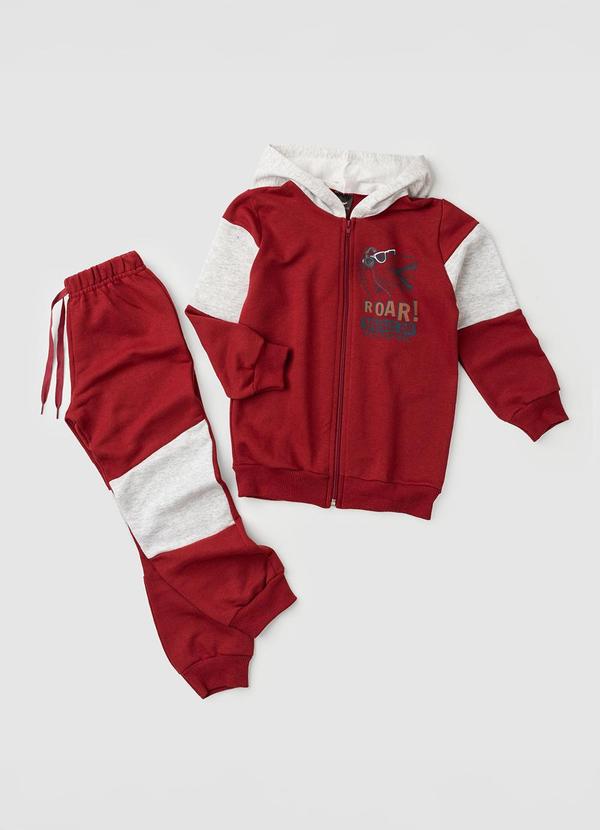 Conjunto Menino Roar Kangulu Bordo