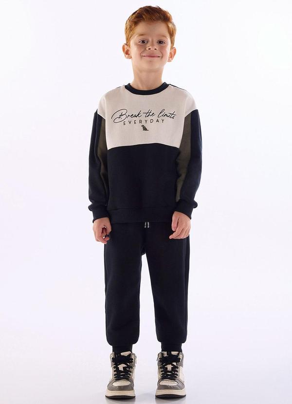 Conjunto Moletom Blusão e Calça Preto