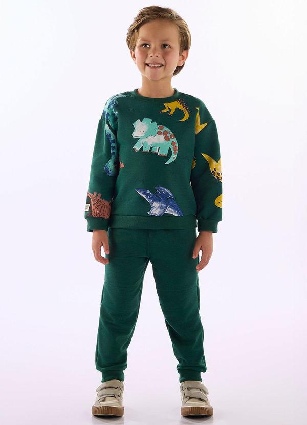Conjunto Moletom Dino Verde