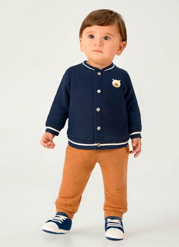 Conjunto Moletom e Malha Relevo Marinho