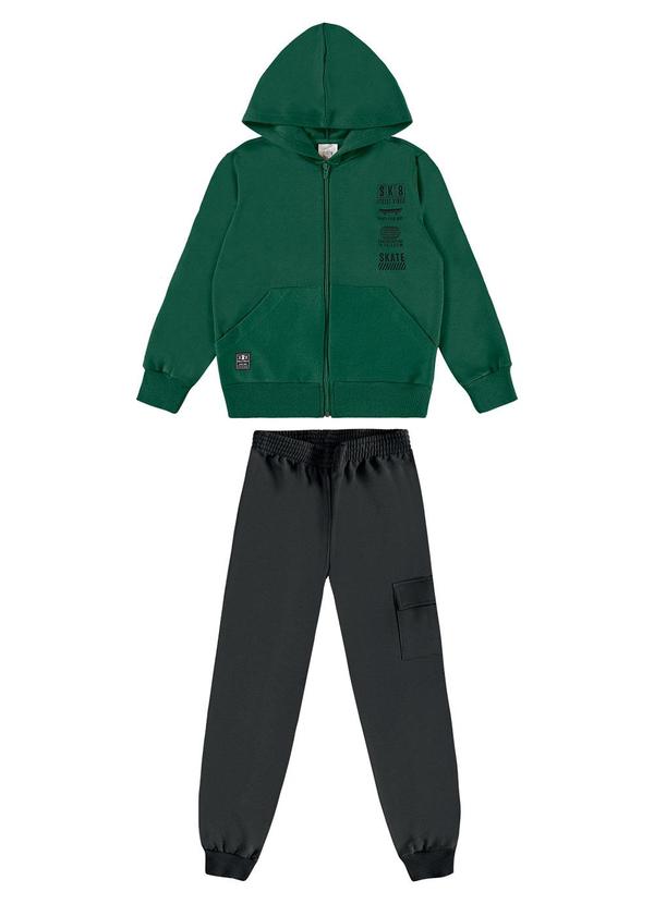 Conjunto Moletom e Malha Relevo Verde