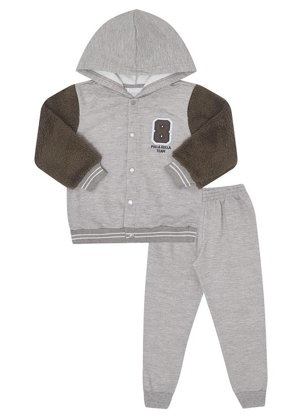 Conjunto Moletom e Pelo Cinza