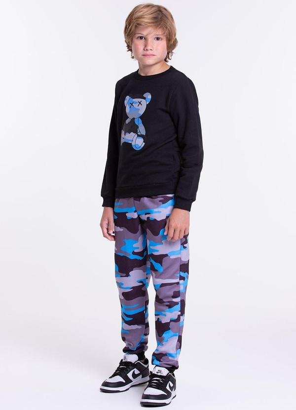 Vista 2 Conjunto Moletom Infantil Camuflado Urso Preto VIDA COSTEIRA VIDA COSTEIRA