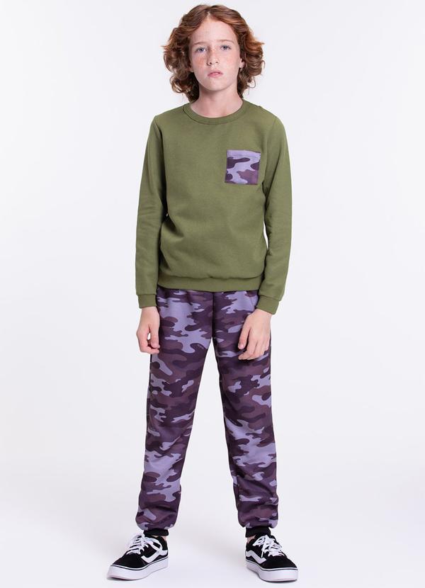 Vista 2 Conjunto Moletom Infantil Camuflado Verde VIDA COSTEIRA VIDA COSTEIRA