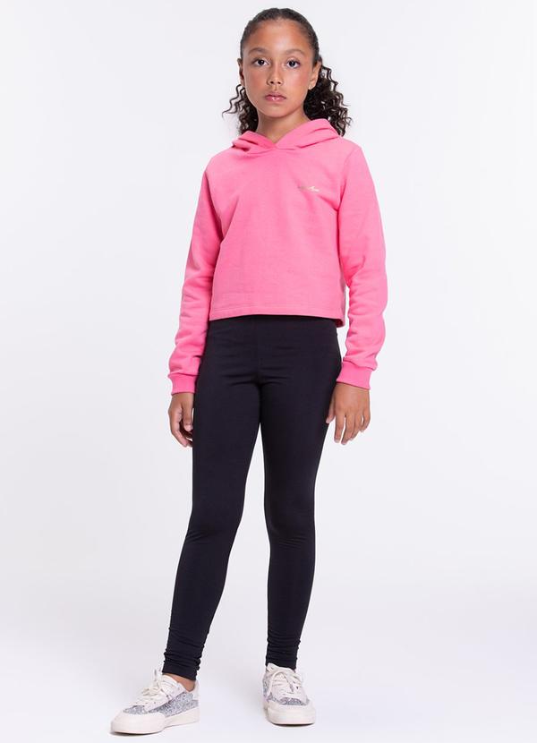 Vista 2 Conjunto Moletom Infantil Cropped com Capuz Rosa VIDA COSTEIRA VIDA COSTEIRA