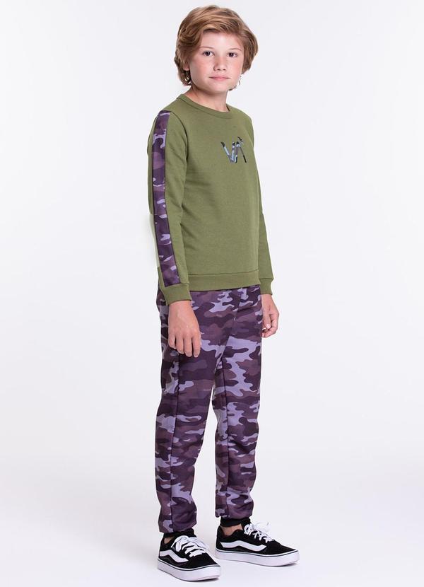 Vista 2 Conjunto Moletom Infantil Militar Verde VIDA COSTEIRA VIDA COSTEIRA