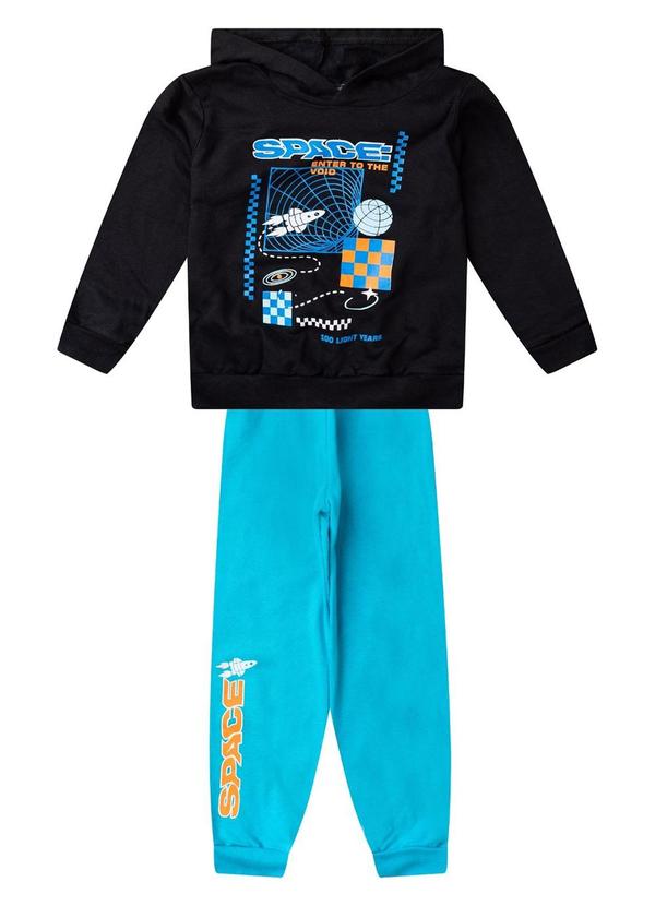 Conjunto Moletom Menino Blusão e Calça Preto