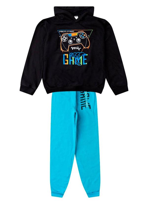 Conjunto Moletom Menino Blusão e Calça Preto