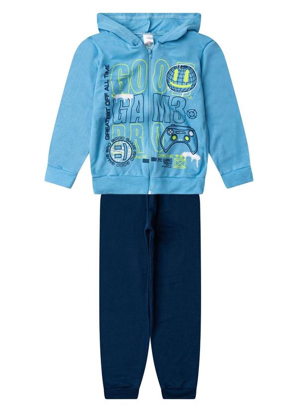 Conjunto Moletom Menino Jaqueta e Calça Azul
