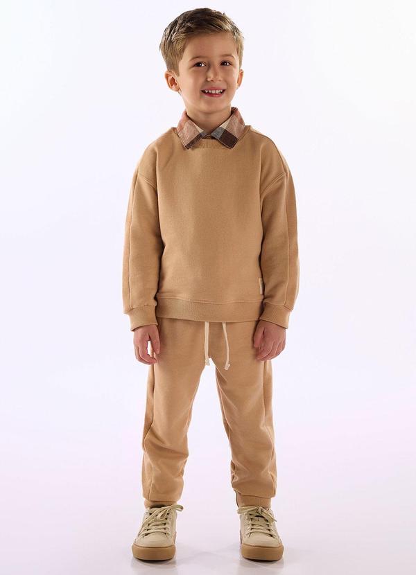 Conjunto Moletom sem Felpa Bege
