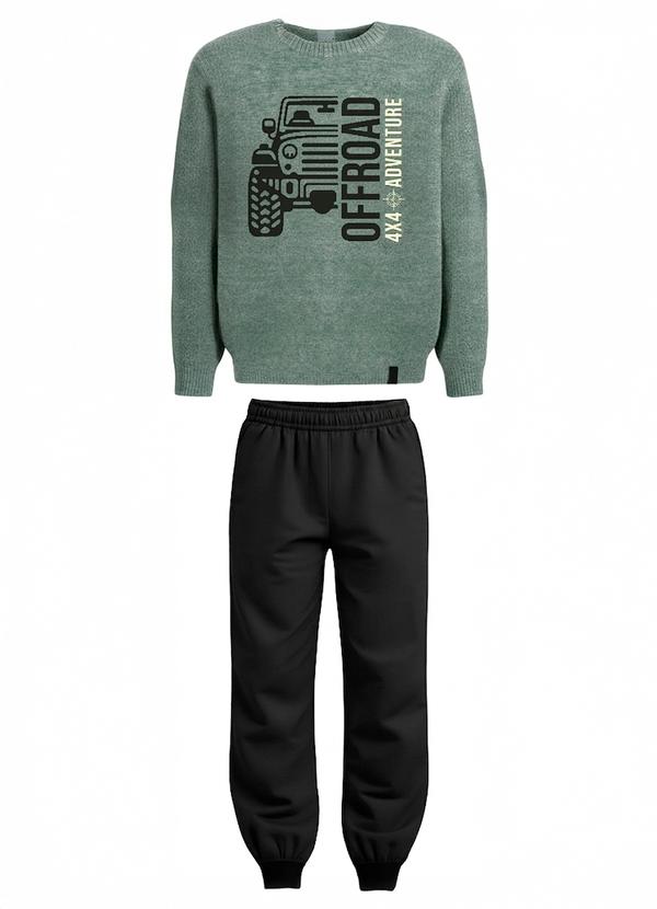 Conjunto Offroad em Moletom Verde Escuro