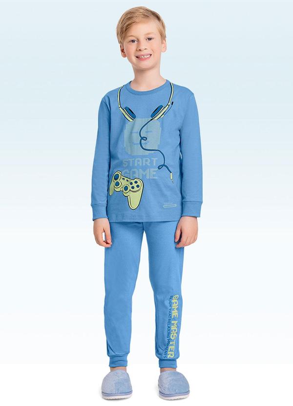 Conjunto Pijama Camiseta e Calça Azul