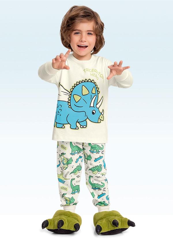 Conjunto Pijama Camiseta e Calça Bege