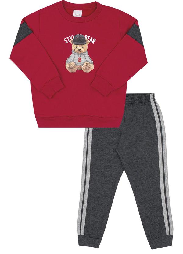 Conjunto Primeiros Passos Moletom Vermelho