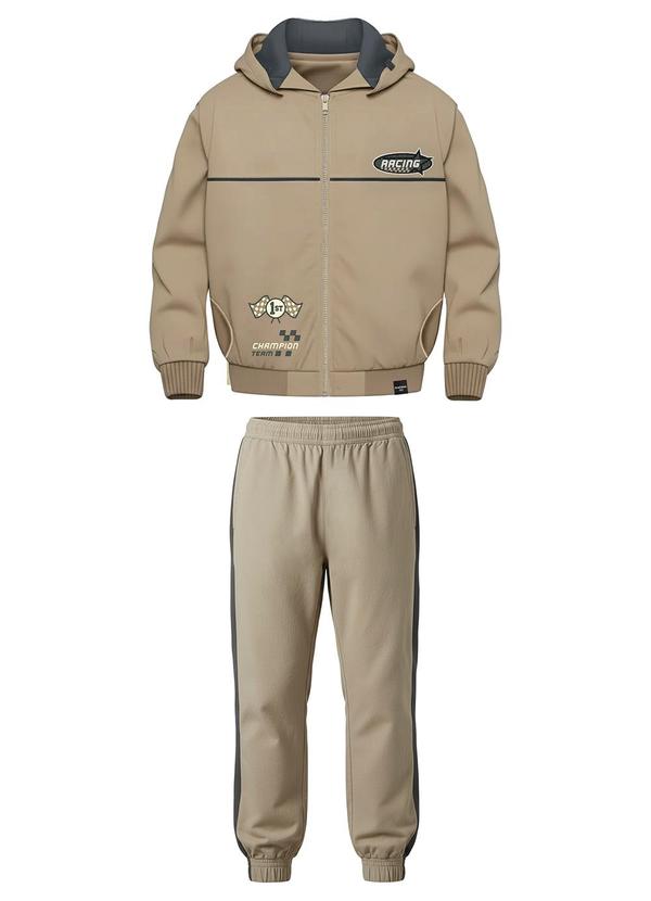 Conjunto Racing em Moletinho Areia