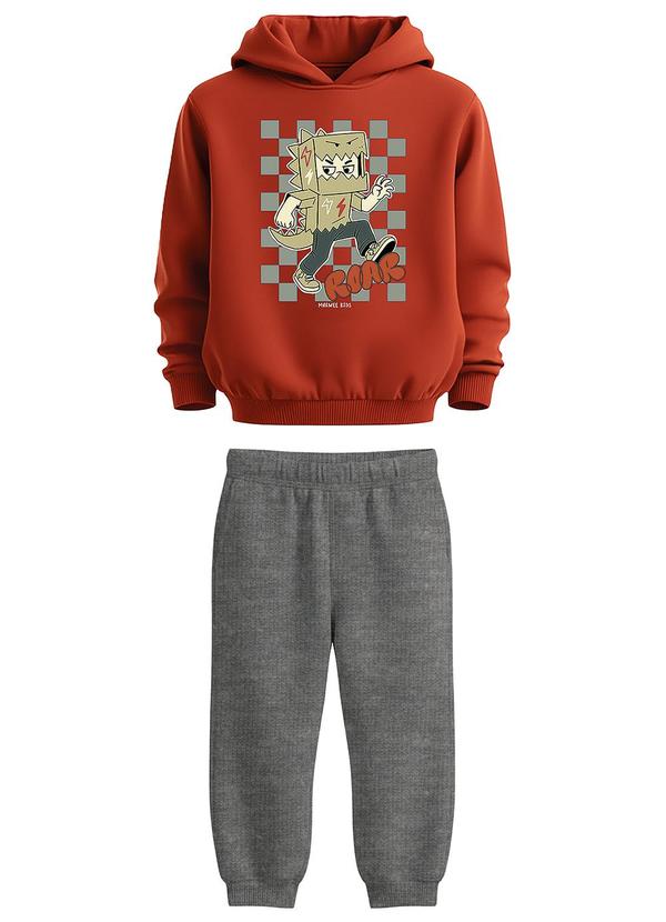 Conjunto Roar em Moletom Flanelado Terracota