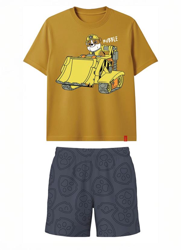 Conjunto Rubble® em Moletinho Amarelo Mostarda