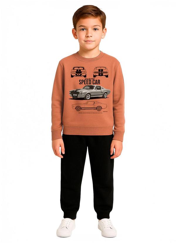 Conjunto Speed Car em Moletom Terracota