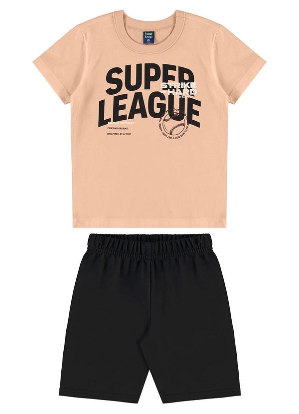 Conjunto Super League Camiseta Marrom