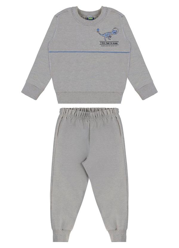Conjunto T-Rex Time Infantil Cinza