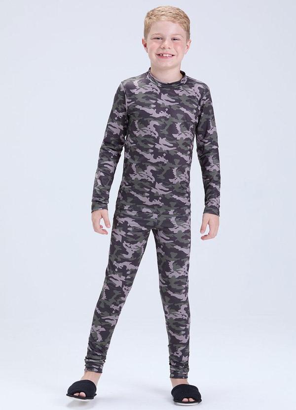 Conjunto Térmico de Infantil Camuflado Verde