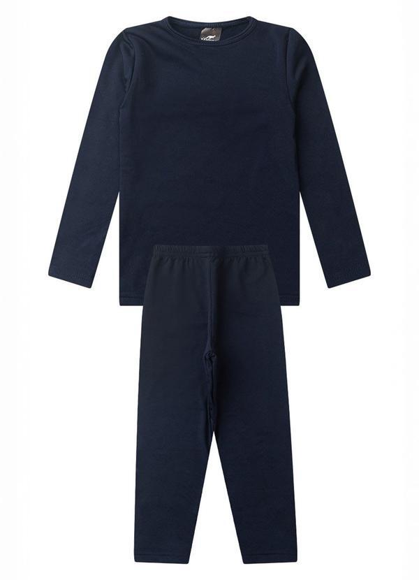 Conjunto Termico Peluciado Blusa + Calca Azul