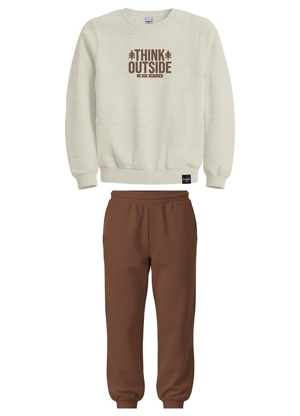 Conjunto Think Outside em Moletinho Creme