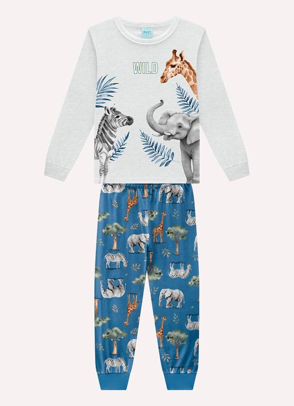 Pijama Infantil Menino Bichinhos Cinza
