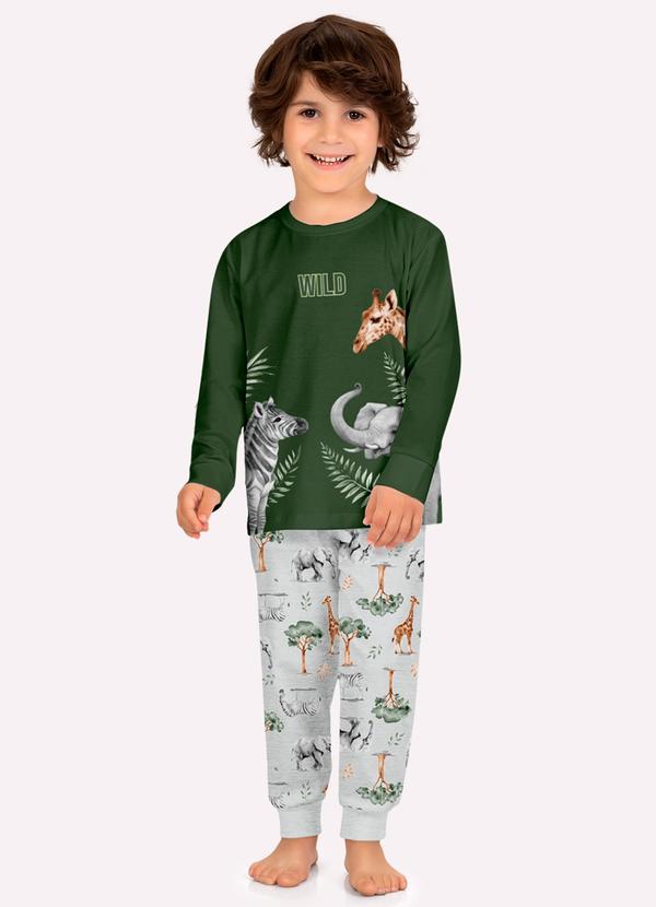 Pijama Infantil Menino Bichinhos Verde