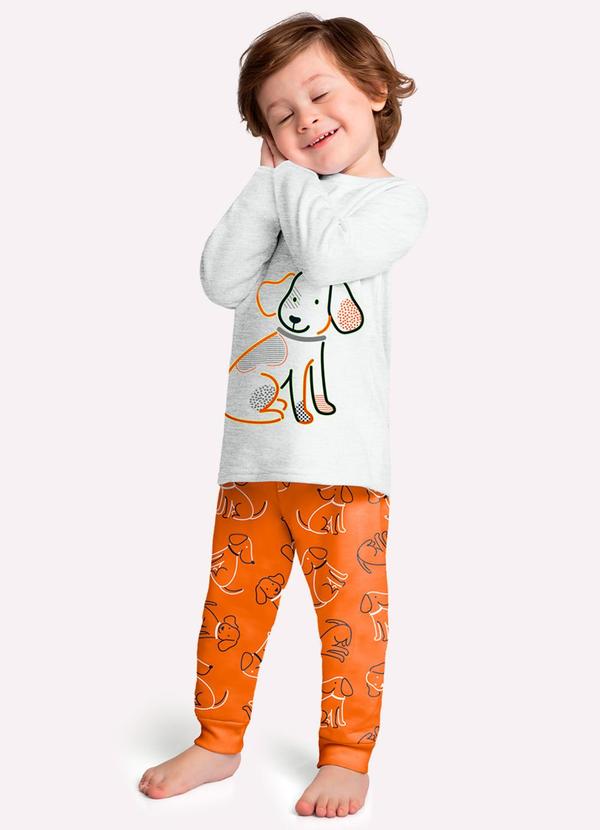 Pijama Infantil Menino Cachorrinho Cinza