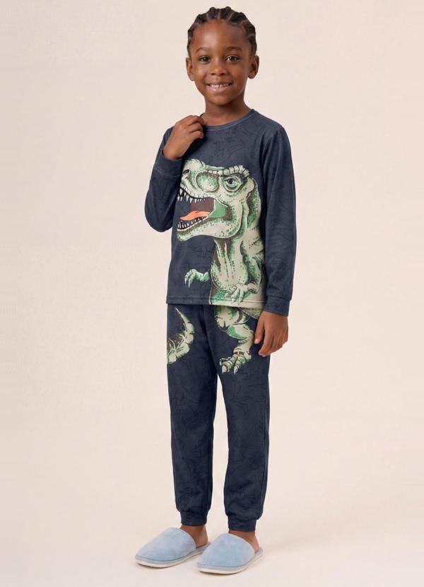 Pijama Infantil Menino em Malha Cinza
