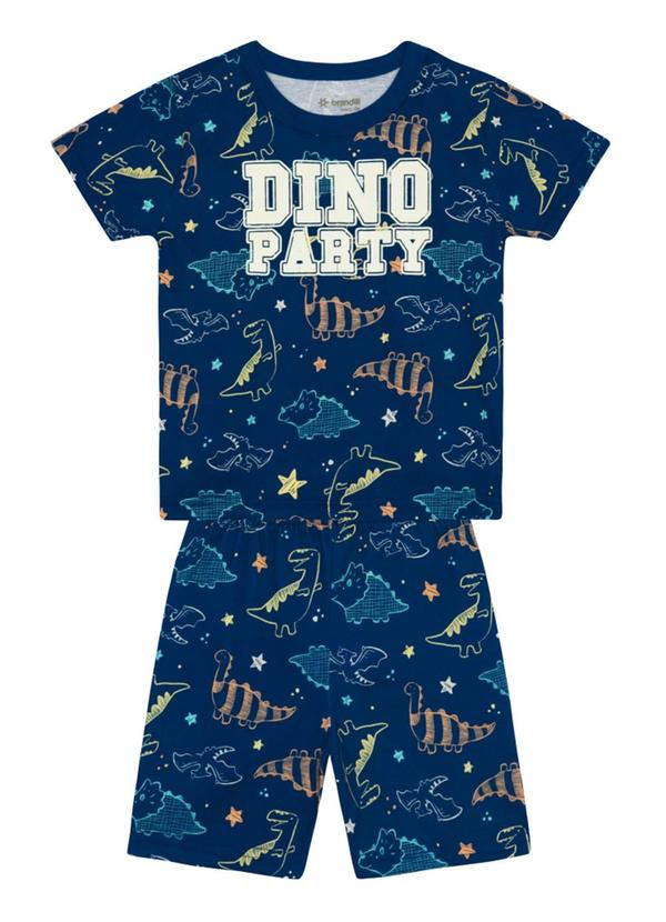 Pijama Infantil Menino em Meia Malha Azul