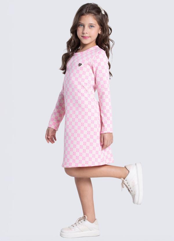 Vista 2 Vestido Infantil Feminino em Jacquard Quadriculado VIDA COSTEIRA VIDA COSTEIRA