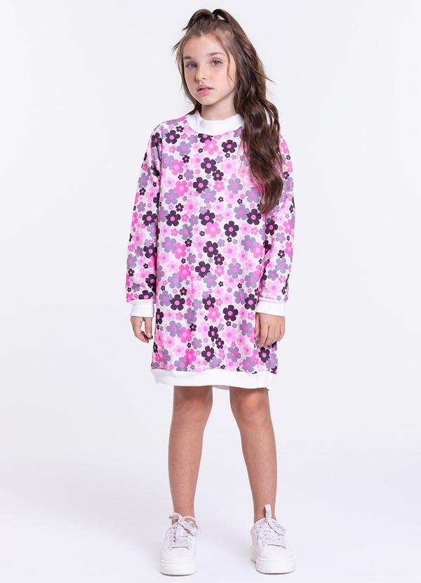 Vista 2 Vestido Sublimado Infantil Flowers Preto VIDA COSTEIRA VIDA COSTEIRA