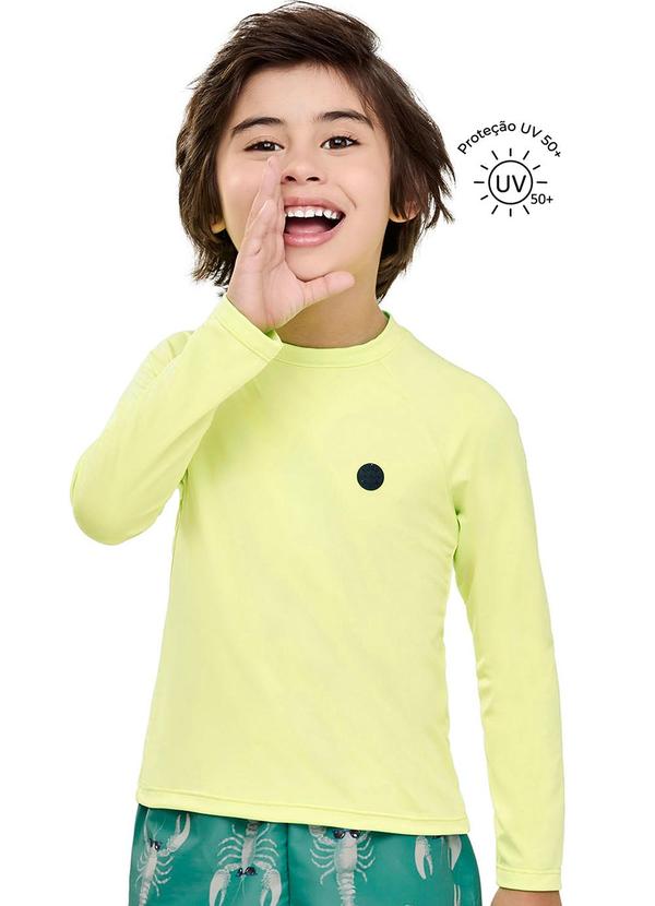Vista 2 Blusa Infantil Unissex com Proteção Solar Amarelo Elian Elian