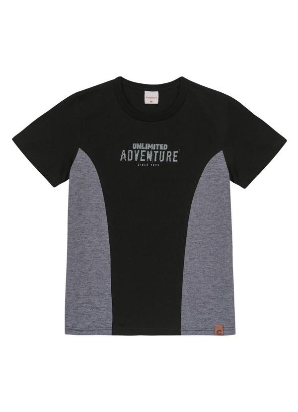 Camiseta Preta Adventure a Fio a Fio Menino